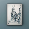 Femme robe longue et chapeau haut de forme