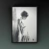 Femme adossée à un mur