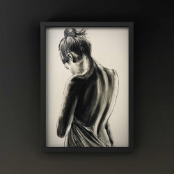 Nue de dos, tenant son drap 2