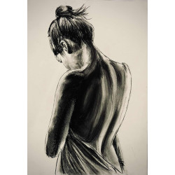 Nue de dos, tenant son drap 2