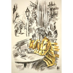 Lectrice en terrasse