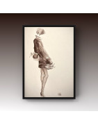 Femme au sac et manteau