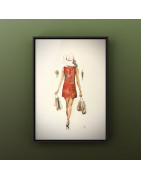 Retour de shopping, robe rouge