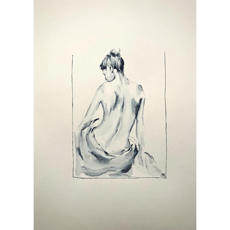 Nue de dos, appuyée sur les bras Nue de dos, appuyée sur les bras